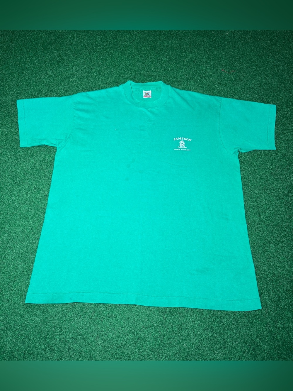 Jameson Irish Whiskey Vintage 90s Green T Shirt XL 23.5x29 Single Stitch